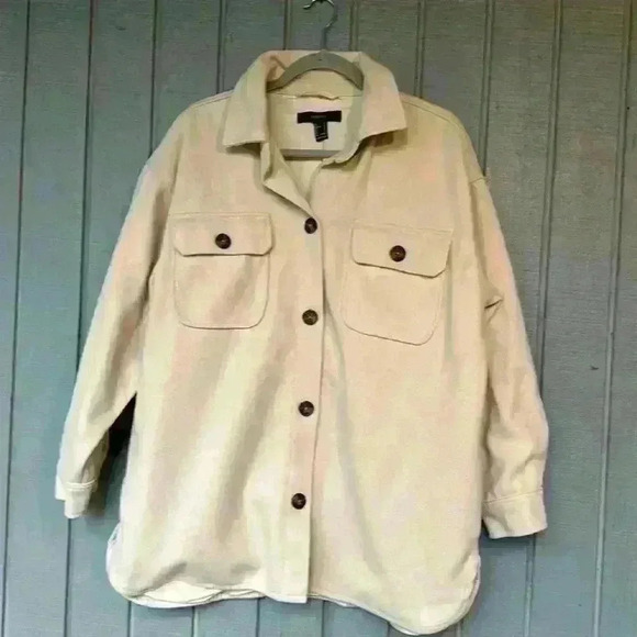 Forever 21 Shacket Size M Cream - Picture 1 of 4